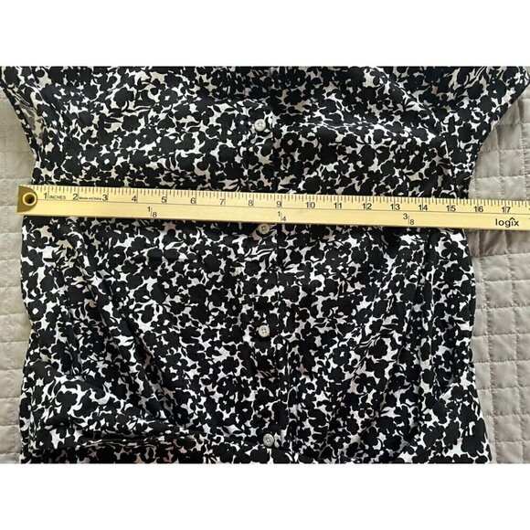 Tommy Hilfiger Shirt Dress Medium Button Front Above Knee Black and White Mini - Picture 5 of 6